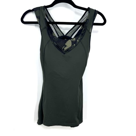 Lululemon Super Sport Tank Top 6 Mesh Gator Green Biggie So Fly Butterfly Bra - Picture 1 of 7